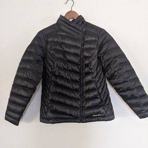 Eddie Bauer Down Jacket Asymmetrical Black Petite Small Trendy